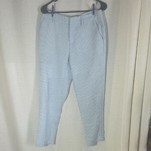 Bohme Houndstooth Dress Pants Trousers Taper Leg Womens Large Blue White